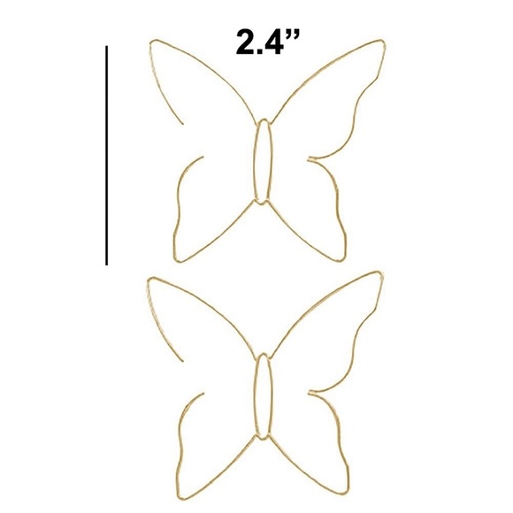 Any 2/$20! Gold Ear Wire Threader Butterfly Silhouette Earrings - Picture 6 of 8